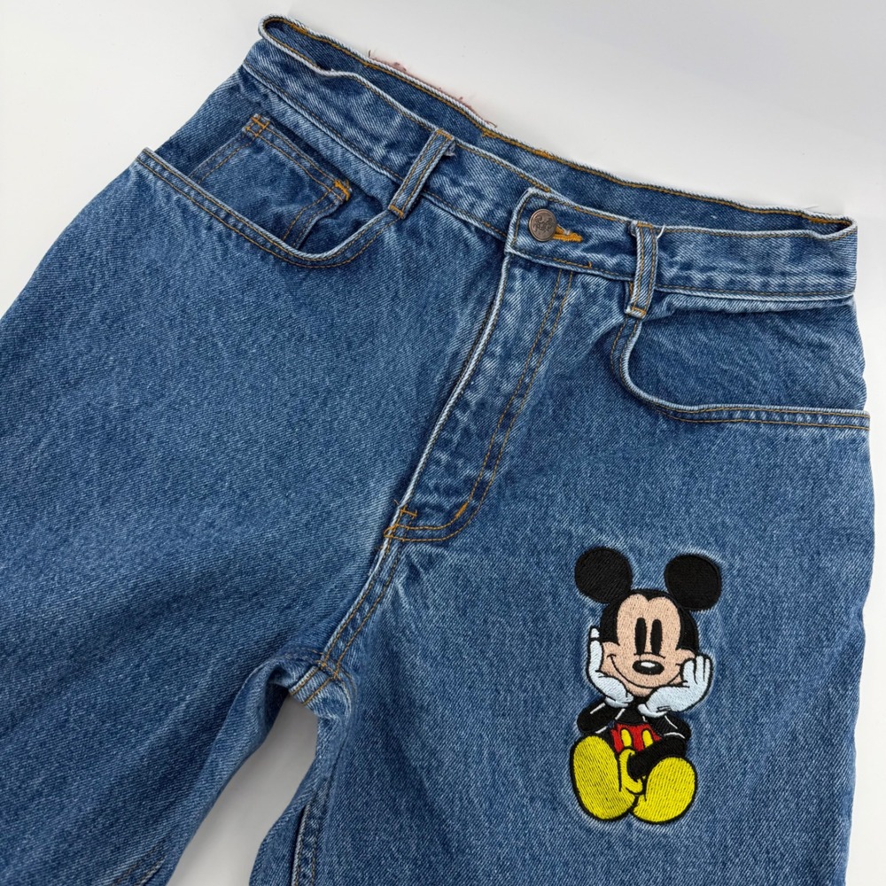 Vintage Disney Mickey Inc Jean Women Medium Blue Mouse High Rise Straight Leg